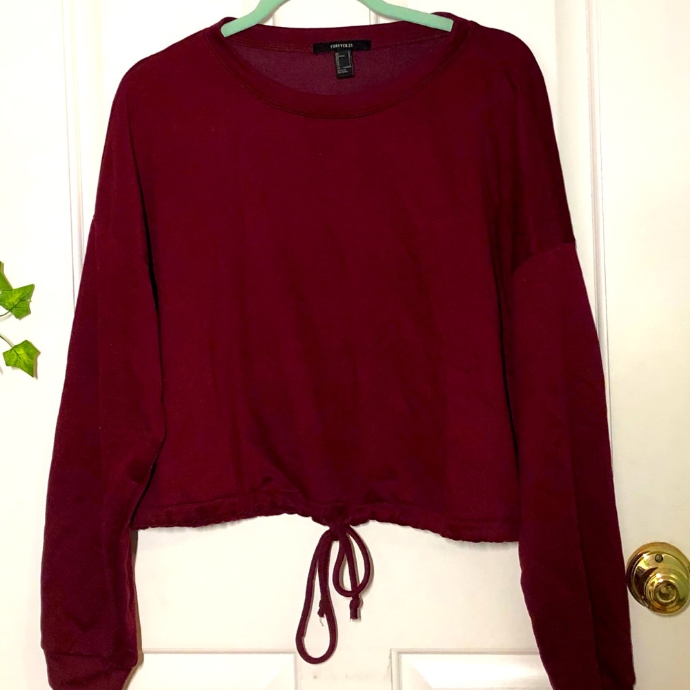 Red cinched forever 21 sweatshirt